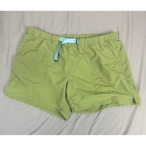REI Co-op Mens XL Trailmade Amphib Shorts Light Green Ripstop Belted 5 Inseam
